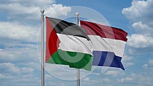 Netherlands and Palestine two flags