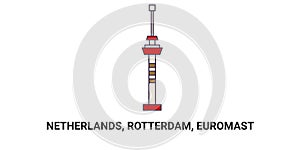 Netherlands, Rotterdam, Euromast, travel landmark vector illustration