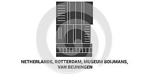 Netherlands, Rotterdam, Museum Boijmans, Van Beuningen travel landmark vector illustration