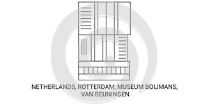 Netherlands, Rotterdam, Museum Boijmans, Van Beuningen travel landmark vector illustration