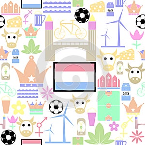 Netherlands seamless pattern background icon