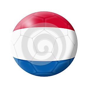 Netherlands soccer ball football 3d illustration isolated on white with clipping path