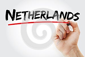 Netherlands text with marker
