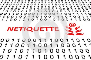 NETIQUETTE concept binary code 3d