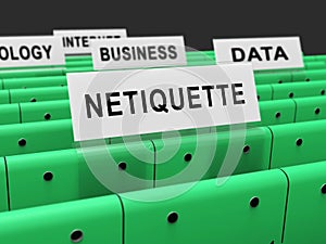 Netiquette Polite Online Decorum Or Web Etiquette - 3d Illustration