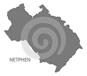 Netphen German city map grey illustration silhouette shape