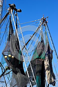 Nets on commercial fishing boats