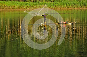 Netting fish.