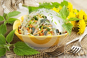 Nettle salad with cabbage