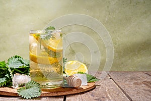 Nettle Tea cold plant drink, iced tea or lemonade