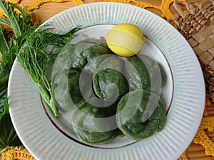 Nettles ravioli with mushrooms, dough, wild plants and vegetables recipes