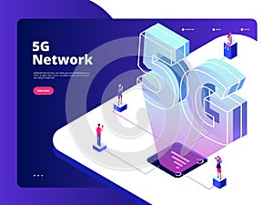 Network 5g. Wireless data transmission 5g technology internet speed broadband five hotspots wifi global networking