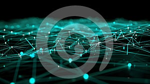 Network Abstract, Futuristic Connection Structure. Artificial Intelligence Neural Networks Concept