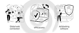 Network access abstract concept vector illustrations.