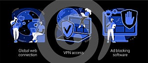 Network access abstract concept vector illustrations.