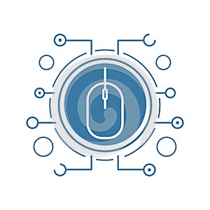 Network access flat linear long shadow icon