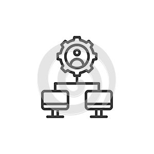 Network administrator line icon