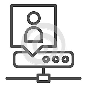 Network adminstrator line icon. Server administrator vector illustration isolated on white. Network admin outline style