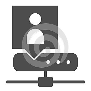 Network adminstrator solid icon. Server administrator vector illustration isolated on white. Network admin glyph style