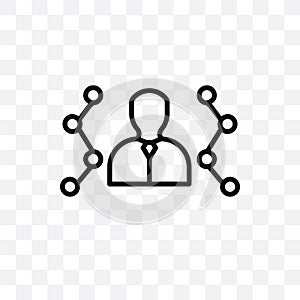 network adminstrator vector linear icon isolated on transparent background, network adminstrator transparency concept can be used