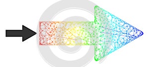 Network Arrow Direction Mesh Icon with Spectral Gradient