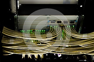 Network backbone with fiber optic cables installed