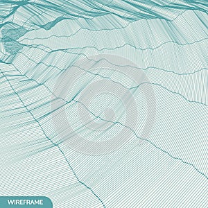 Network Background. Connection Structure. Wireframe Polygonal Vector Illustration. 3D Technology Style.