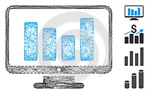 Network Bar Chart Monitoring Vector Mesh