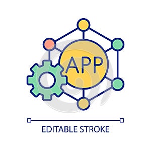 Network based application development RGB color icon