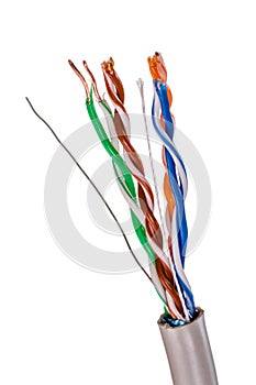 Network Cable CAT5 on white