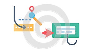 Network Cable Data Connection, IT Infrastructure, vector design Generative AI