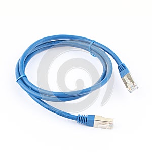 Network cable Patch cord on white background