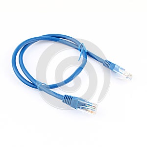 Network cable Patch cord on white background