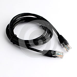 Network cable Patch cord on white background