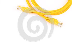 Network cable Patch cord on white background