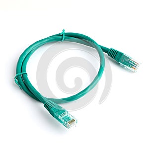 Network cable Patch cord on white background