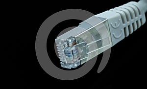 Network cable rj 45 in black background