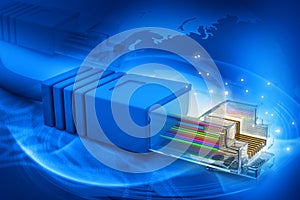 Network cable tech background