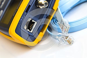 Network cable tester for RJ45 connectors