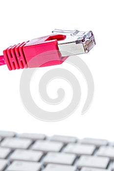 Network cable to keyboard