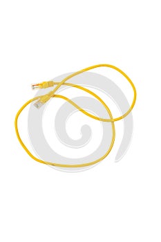 Network cable with two sides RJ45 plug isolated on white background