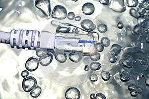 Network cable in the water