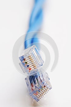 Network cable on white background