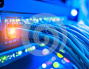 Network Cables Connected to Server