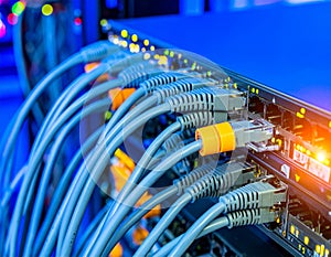 Network Cables Connected to Server