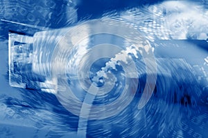 Network cables connected to a switch