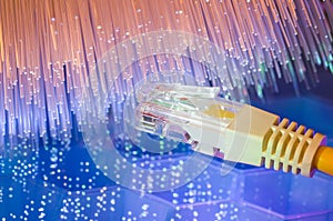 Network cables with fiber optic