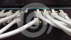 Network cables into rack servers