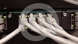 Network cables into rack servers