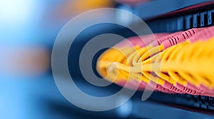 Network cables in server rack